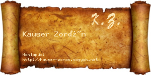 Kauser Zorán névjegykártya